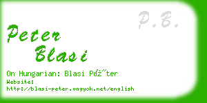 peter blasi business card